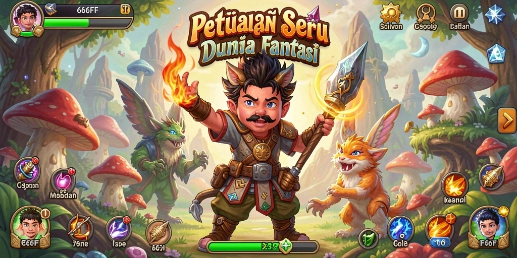 Gameplay seru di dunia fantasi yang menantang.