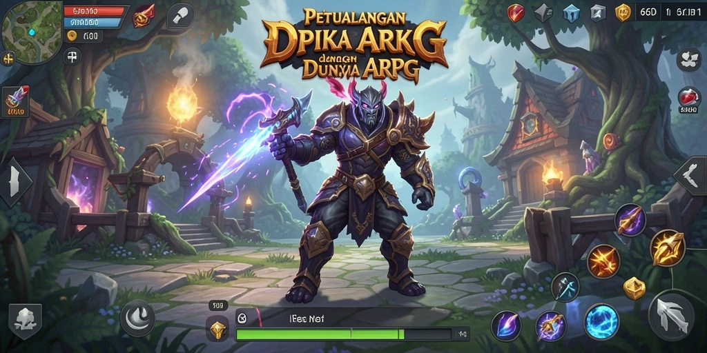 Screenshot gameplay 66D yang menunjukkan pertarungan epik di dunia ARPG.