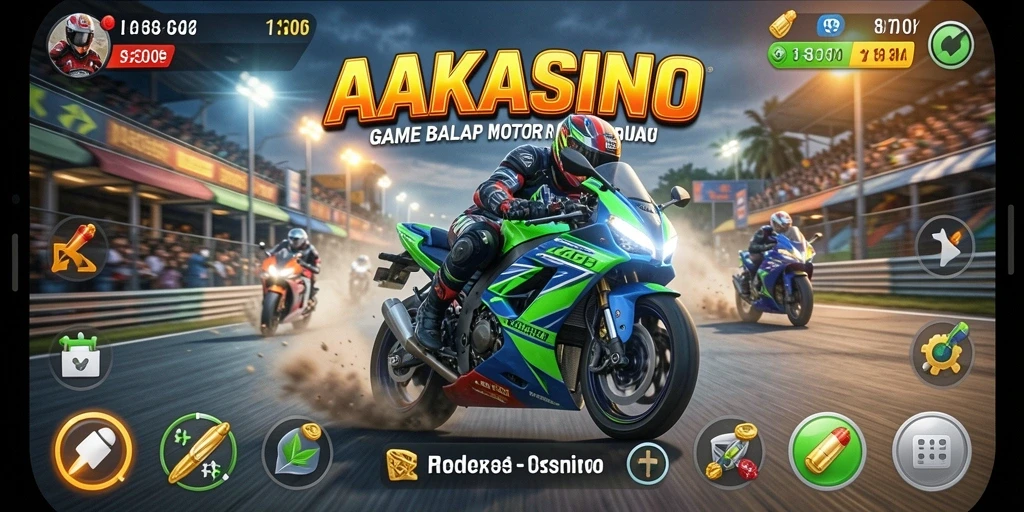 Gameplay seru dengan motor balap yang memukau.