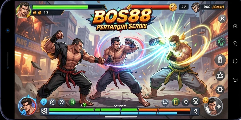 Tampilan menegangkan dalam gameplay Fighting BOS88.