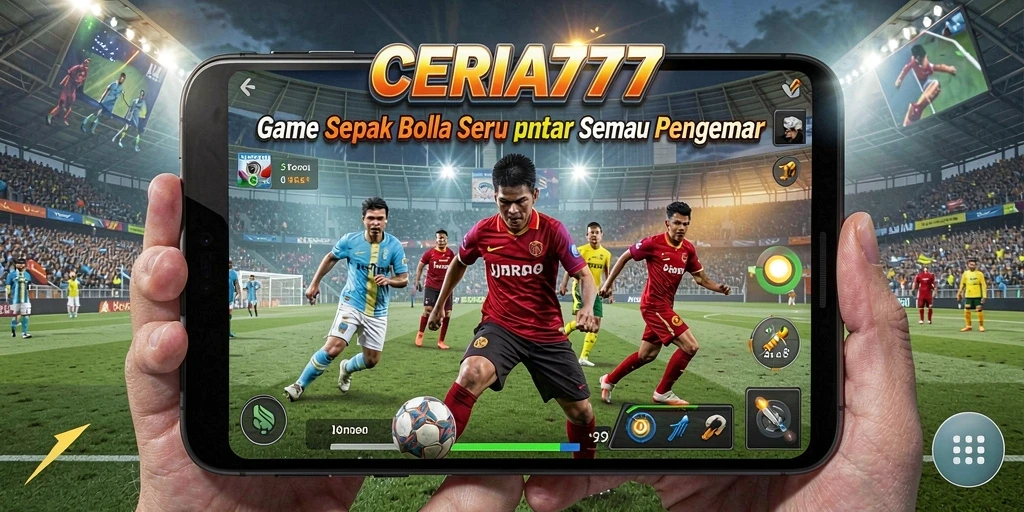 Tampilan gameplay seru dari CERIA777 dengan aksi sepak bola yang mendebarkan.