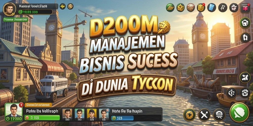 Screenshot menunjukkan gameplay menakjubkan D200M dalam mengelola bisnis.