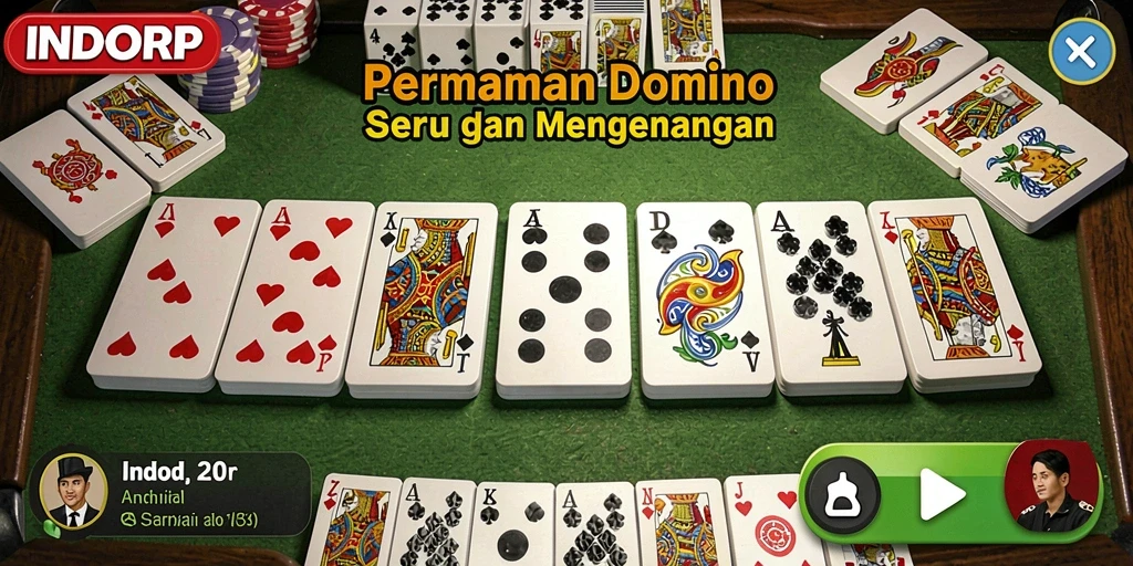 Screenshot gameplay Domino di INDORP yang penuh aksi.