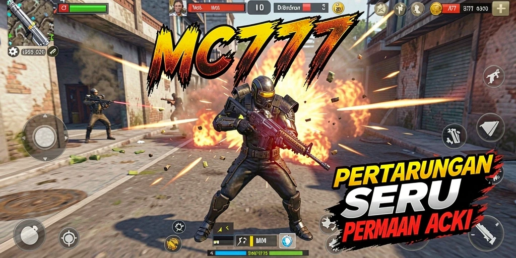 Tangkapan layar gameplay MC777 menunjukkan pertarungan aksi yang mendebarkan.