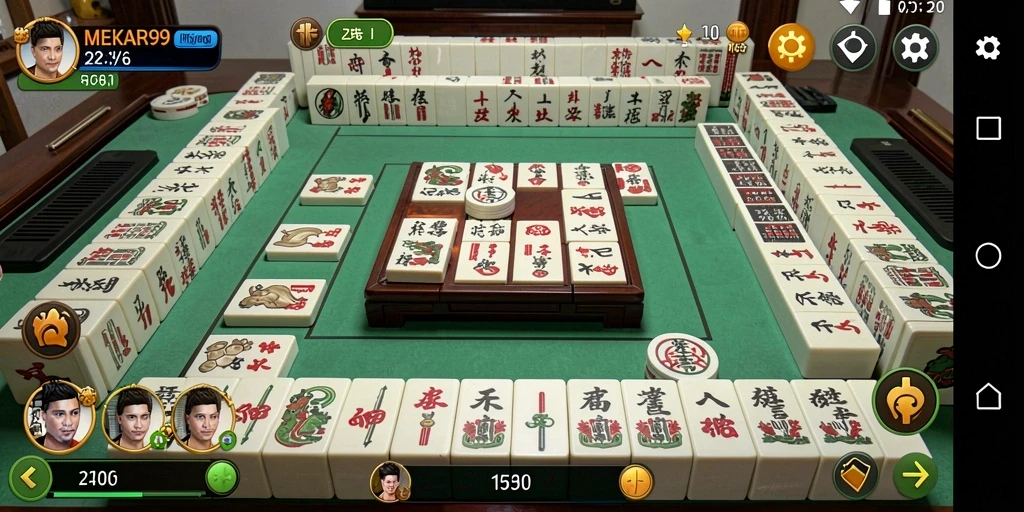 Screenshot gameplay MEKAR99 yang menampilkan suasana permainan Mahjong.