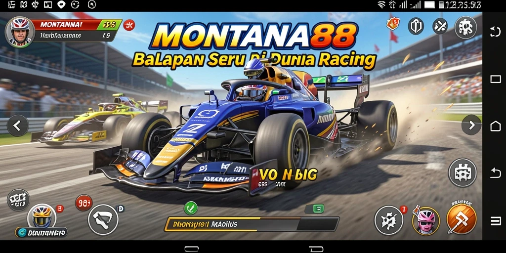 Tampilan gameplay MONTANA88 yang menegangkan dan penuh aksi balapan.
