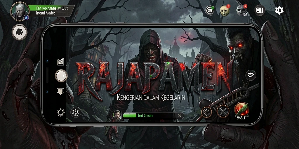 Screenshot menunjukkan gameplay menyeramkan di RAJAPAMEN