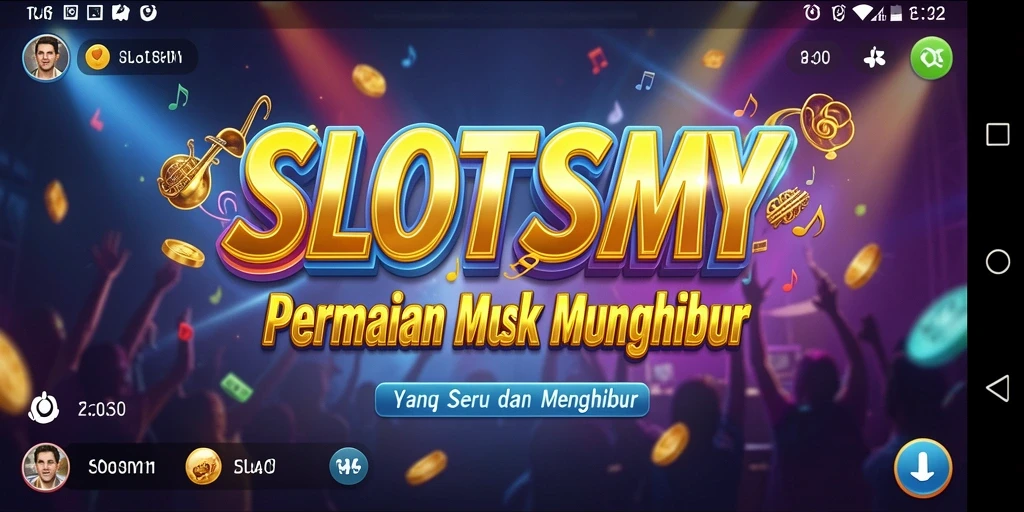 Tampilan SLOTSMY menampilkan gameplay slot yang penuh ritme musik.
